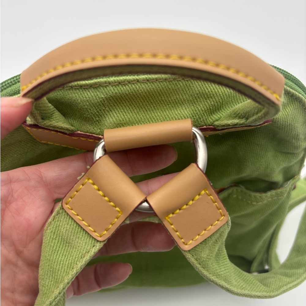 Vintage Fossil Green Canvas Mini Backpack - Casual Everyday Bag - Picture 8 of 13